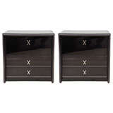 Pair Of Sleek Black Lacquered End Tables Designed By Paul Frankl